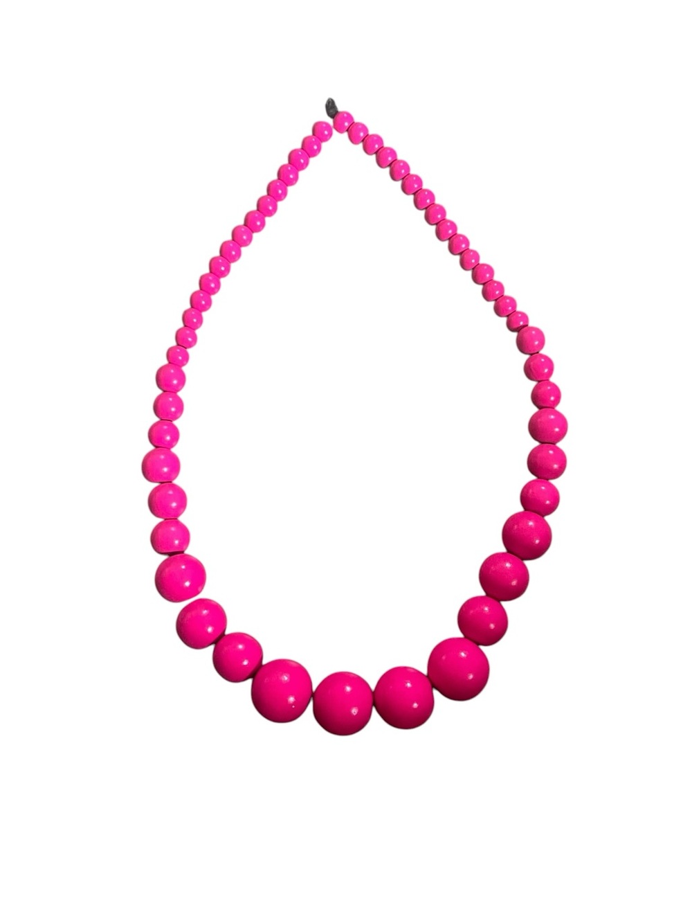 New! Vibrant Hot Pink Graduated Bead Necklace - Women Jewelry